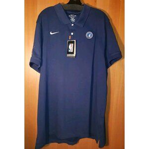 Nike NBA Basketball Timberwolves Polo DRI-FIT Blue Men's Size 2XL-Tall New